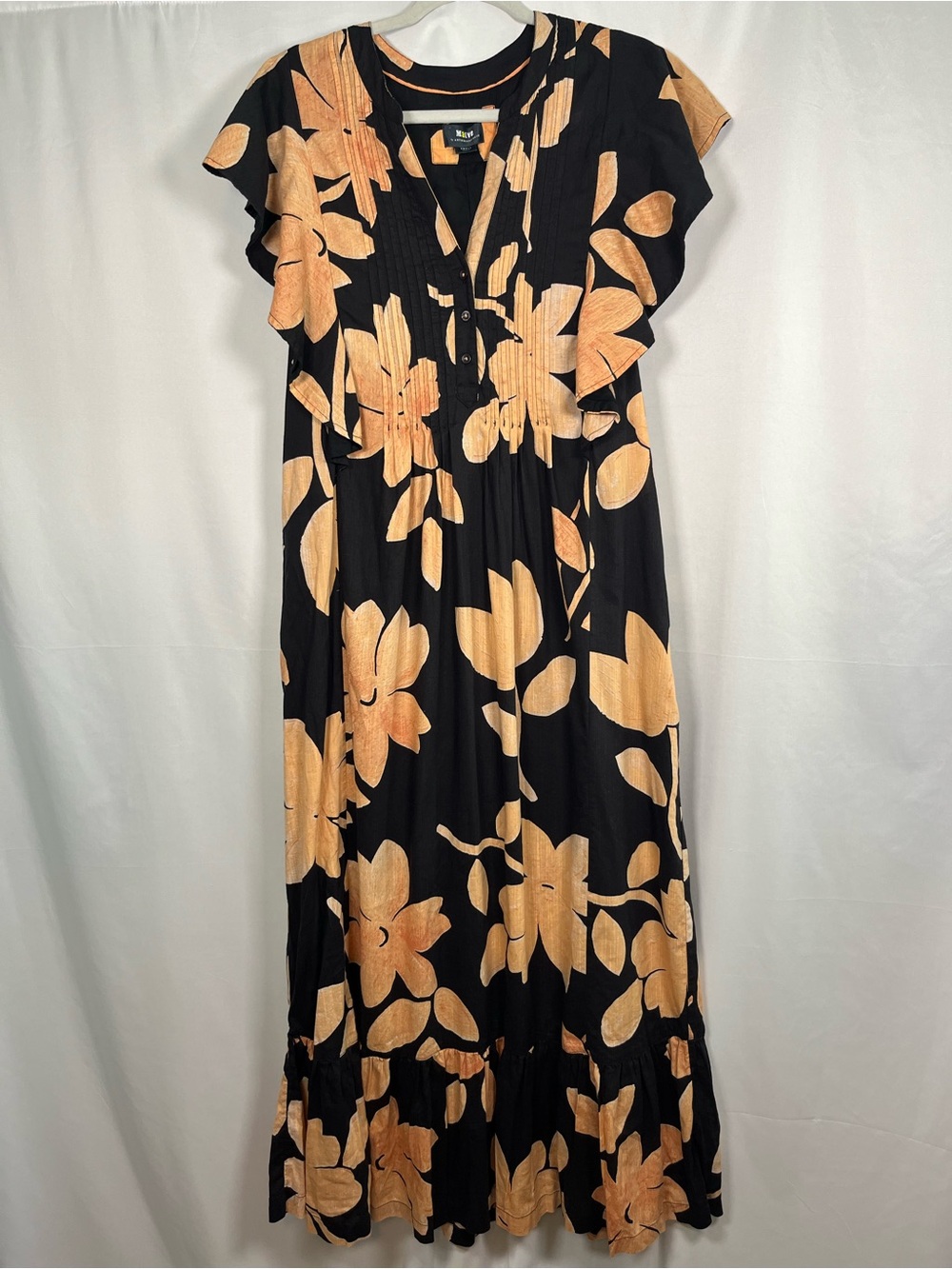 🛍️SALE Anthropologie Maeve Cassandra floral flounce maxi summer dress sz s - Picture 3 of 12